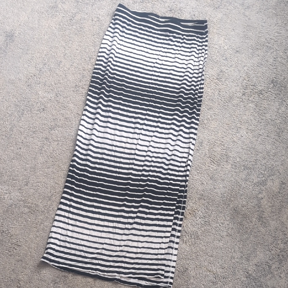 Medium Suzy shier maxi cotton skirt black and white stripes